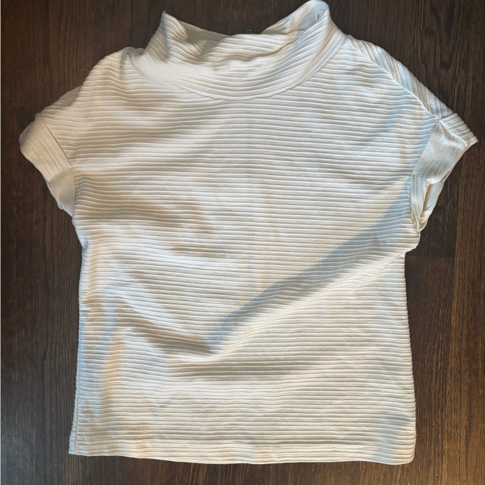 Anthropologie off white Ribbed top